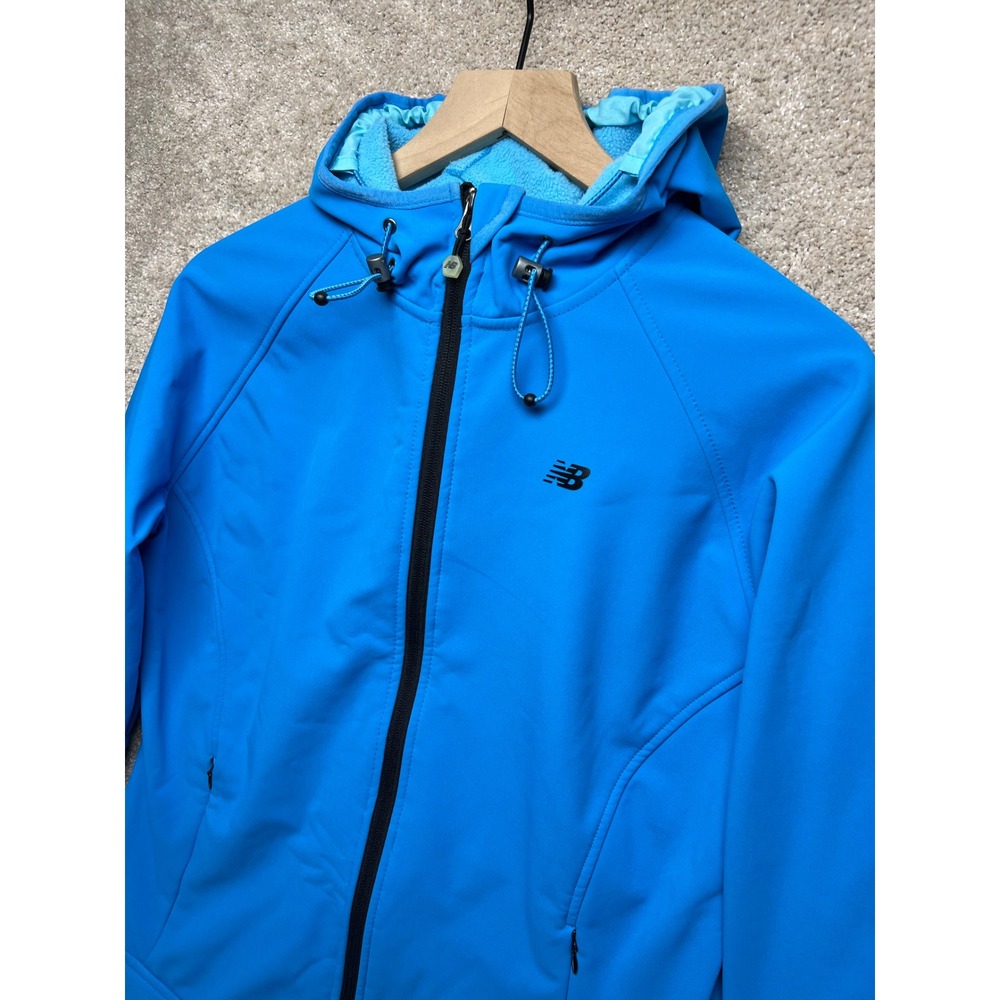 New Balance Women's Blue Softshell Hooded Jacket Fleece‎ Lined Size M - Picture 11 of 15